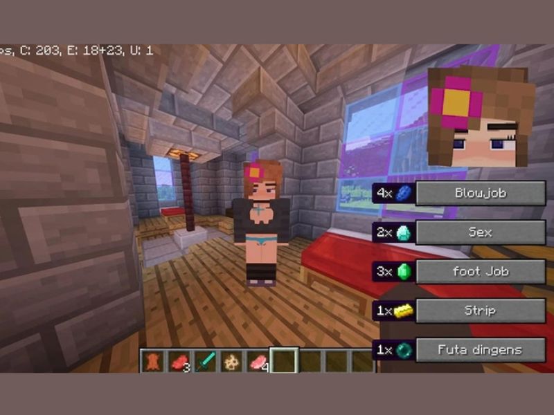Tương tác và tạo biểu cảm khuôn mặt trong Jenny Mod Minecraft