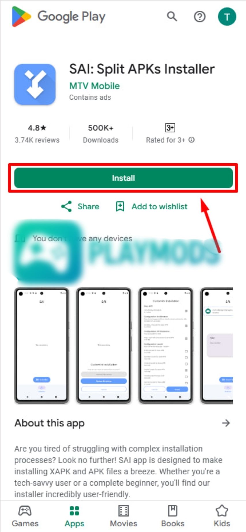 Cài đặt file APKs hoặc XAPK 01
