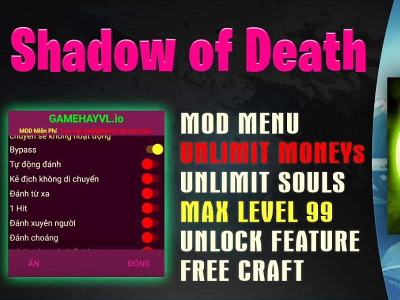 Tính Năng Nâng Cấp Độc Quyền Của Bản Hack Shadow Of Death 
