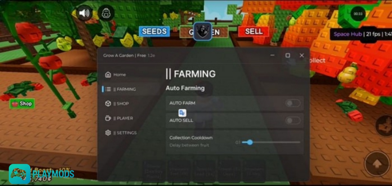Kích hoạt được bản Menu của hack Grow A Garden