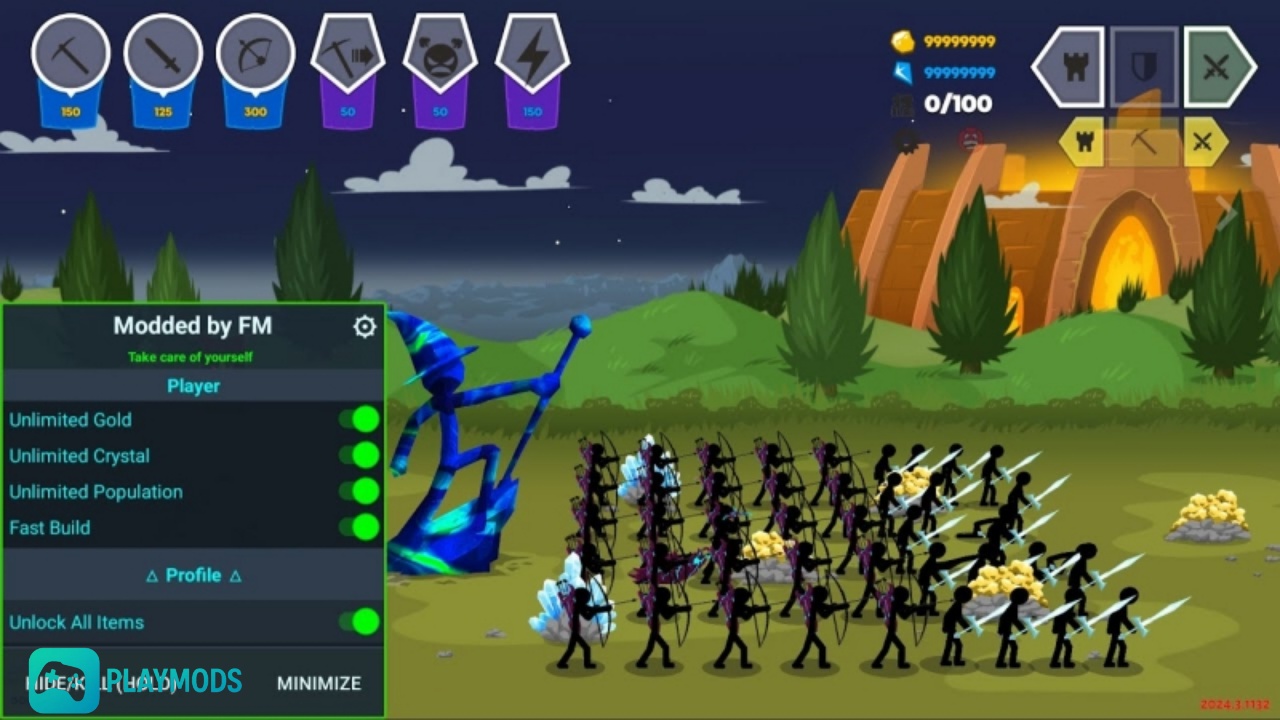 Hack Stick War Saga MOD APK (Vô Hạn Tiền, Menu) v2026.5.4969 Tính năng hack Stick War: Saga