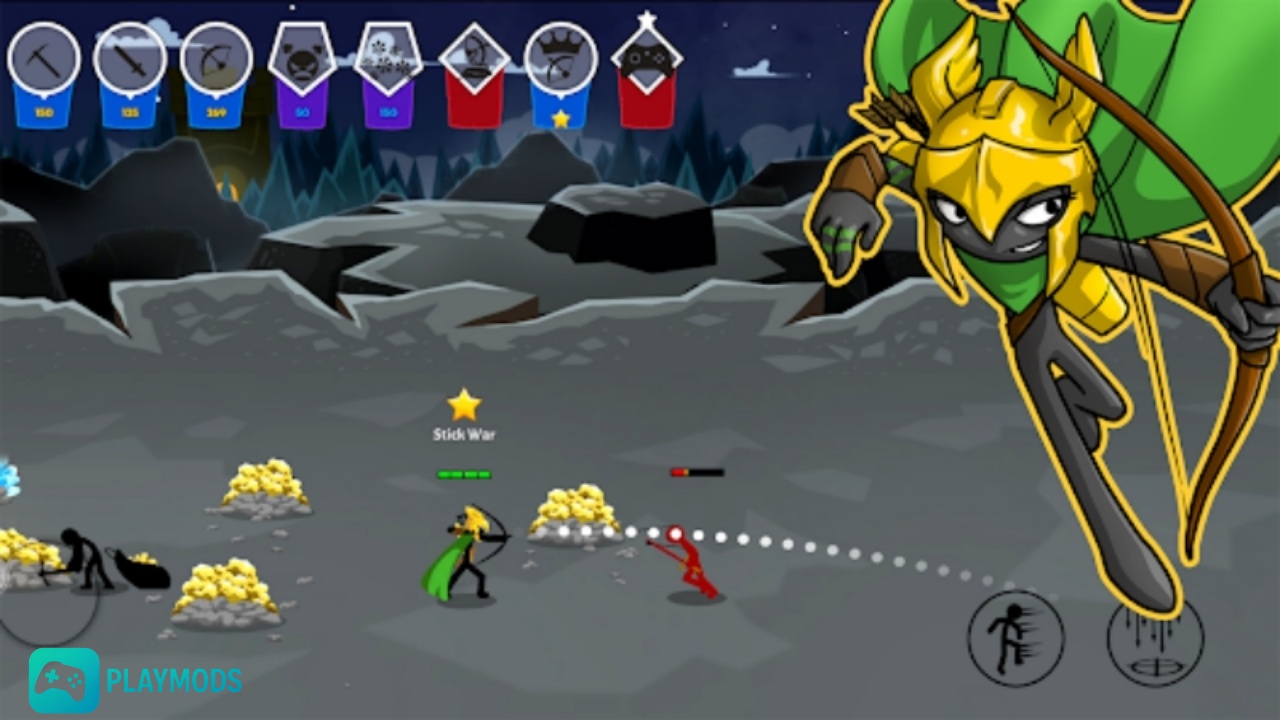 Hack Stick War Saga MOD APK (Vô Hạn Tiền, Menu) v2026.5.4969 Vừa chiến đấu vừa cày quốc trong Stick War: Saga