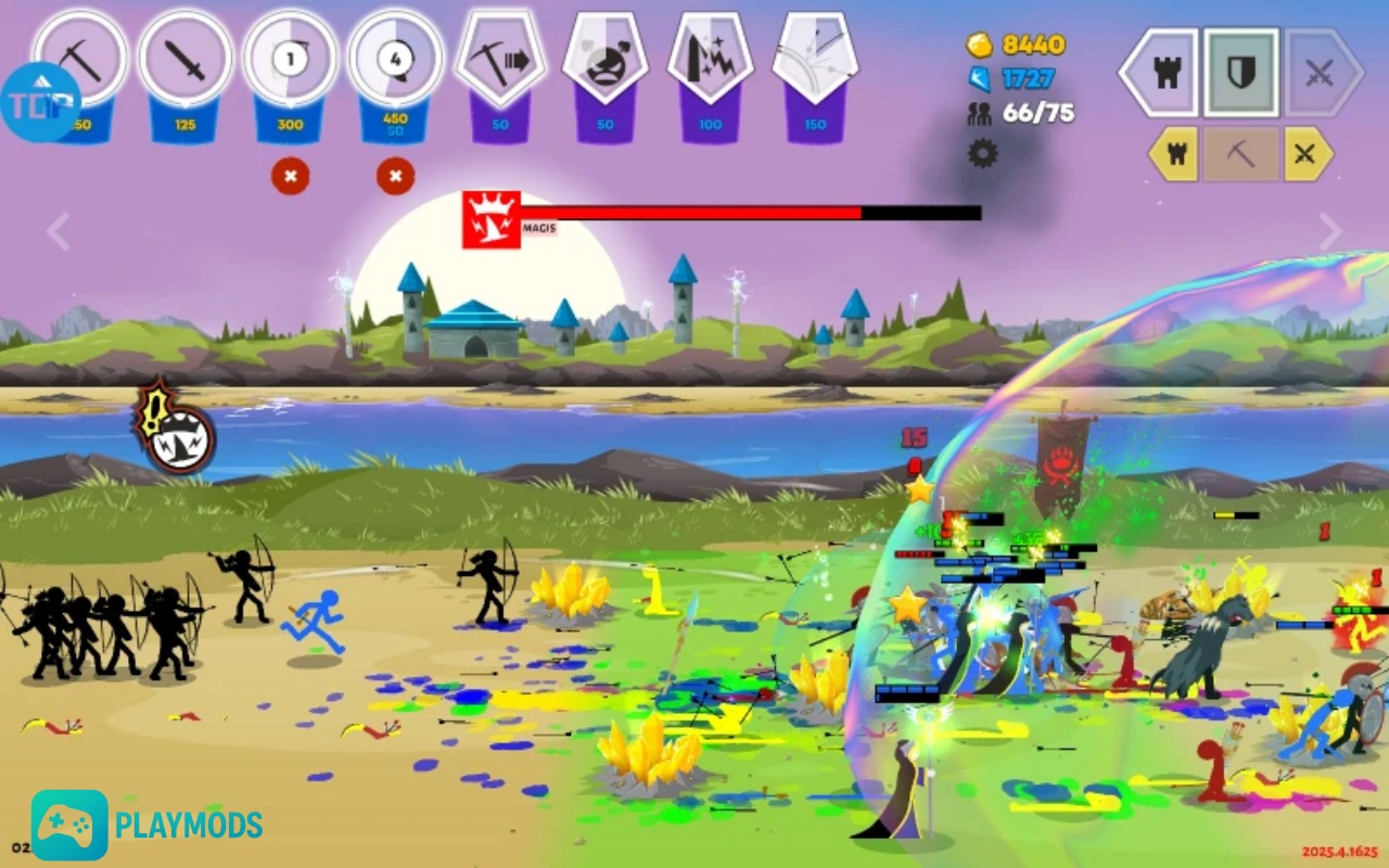 Hack Stick War Saga MOD APK (Vô Hạn Tiền, Menu) v2026.5.4969 Sáng tạo chiến thuật dị và bá đạo trong Stick War: Saga