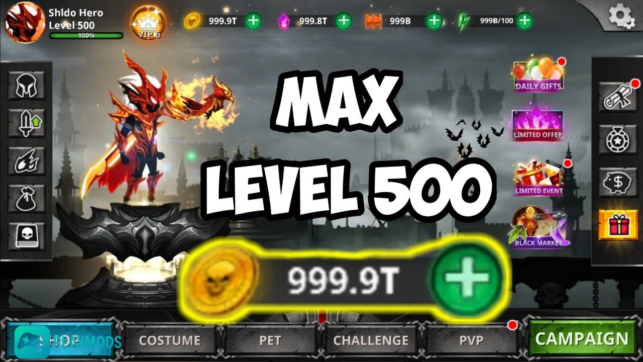 Tính năng của bản hack stickman legends