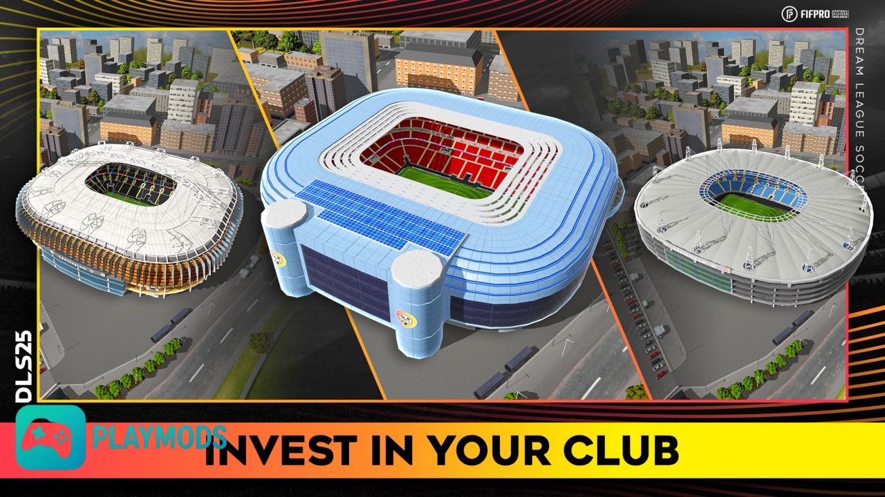 Tải Dream League Soccer 2025 (Full Vàng, Kim Cương) v13.020 Nâng cấp sân vận động cho câu lạc bộ bóng đá của mình