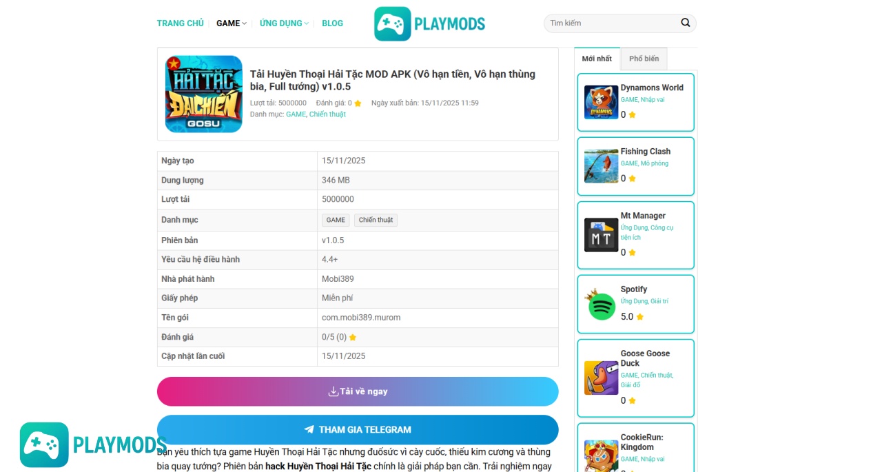 Tải Huyền Thoại Hải Tặc MOD APK (Vô hạn tiền, Vô hạn thùng bia, Full tướng) v1.0.5 hack-huyền-thoại-hải-tặc-01