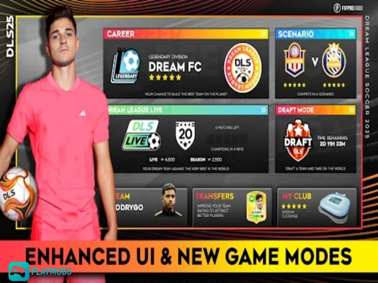 Tải Dream League Soccer 2019 (Mod Tiger Vô Hạn Tiền, Full Cầu Thủ) v6.15 tai-dream-league-soccer-2019-mod-tiger-vo-han-tien-03