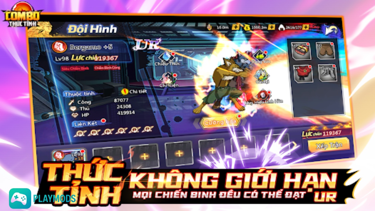 Tải Hack Combo Thức Tỉnh (Vô Hạn Kim Cương, Menu, Không Hồi Chiêu) v1.0.0 hack-combo-thu-tinh-01