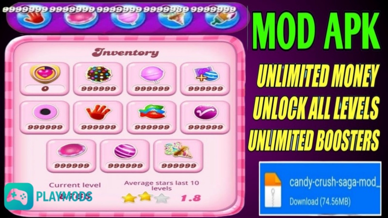 Tải Candy Crush Saga Hack (Full Tiền, Mở Khóa Cấp Độ) v1.320.1.1 Toàn Bộ Tính Năng Nâng Cao Có Trong Candy Crush Saga Hack