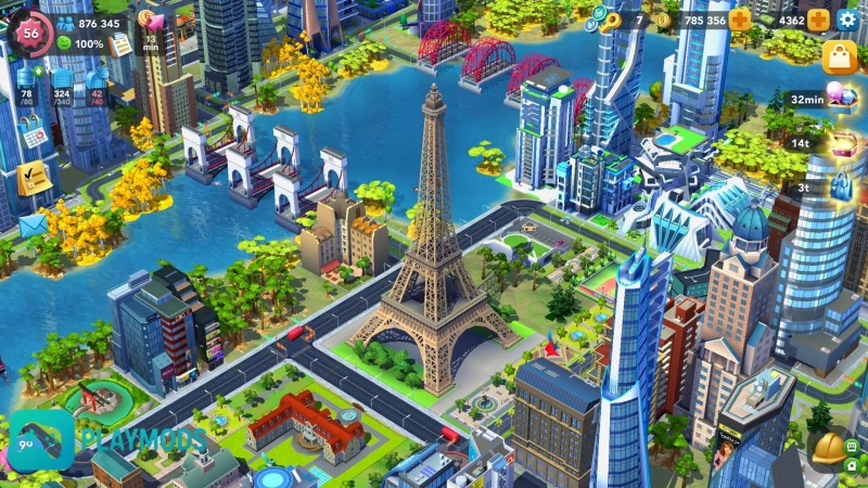 Tải Simcity Buildit Mod Apk (Unlock Full Map, Tiền) v1.74.2.150717 Đồ Họa 3D Đẹp Mắt Tạo Cảm Giác Thành Phố Sống Động